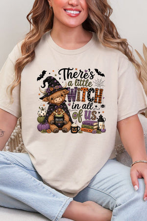 Little Witch Highland Cow Short Sleeve Relaxed Fit T-Shirt - Wholesale Accessory Market