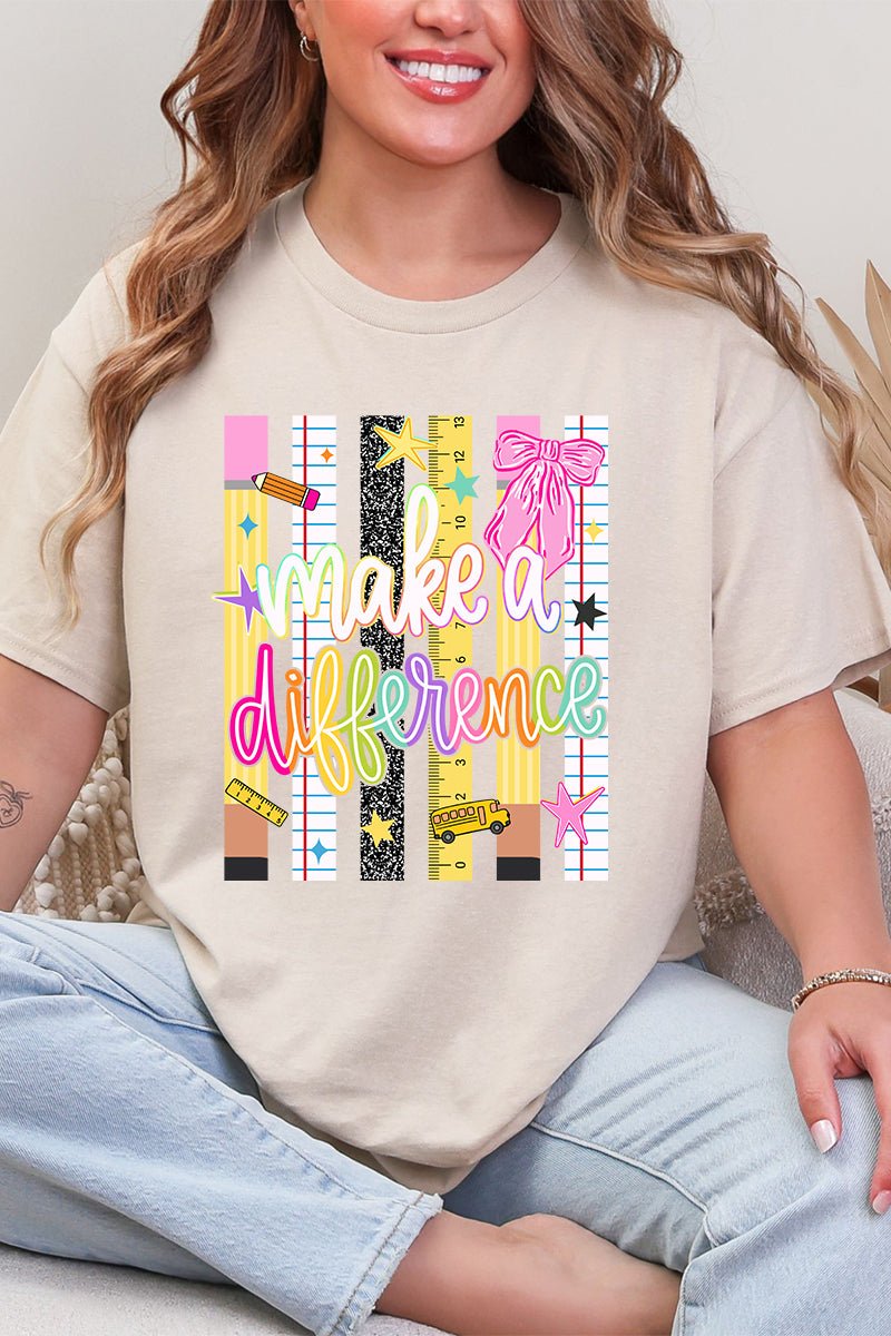 Make A Difference Short Sleeve Relaxed Fit T-Shirt - Wholesale Accessory Market