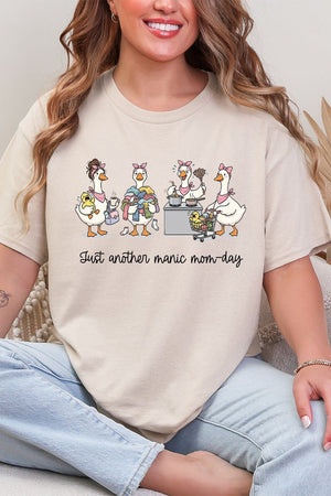 Manic Mom-day Geese Short Sleeve Relaxed Fit T-Shirt - Wholesale Accessory Market