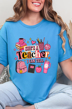 She's A Teacher I Can Tell Short Sleeve Relaxed Fit T-Shirt - Wholesale Accessory Market