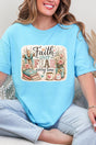 Faith Over Fear Floral Devotion Short Sleeve Relaxed Fit T-Shirt - Wholesale Accessory Market