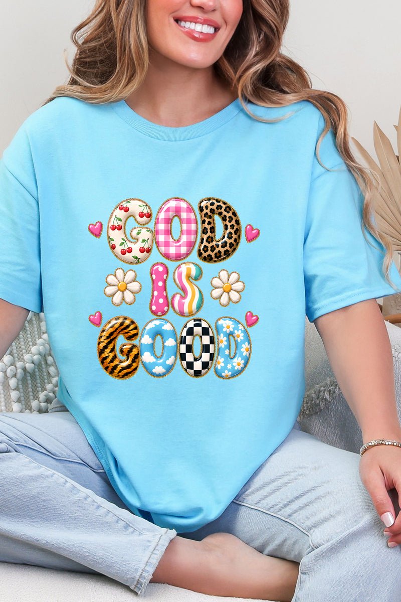 God Is Good Happy Mix Short Sleeve Relaxed Fit T-Shirt - Wholesale Accessory Market