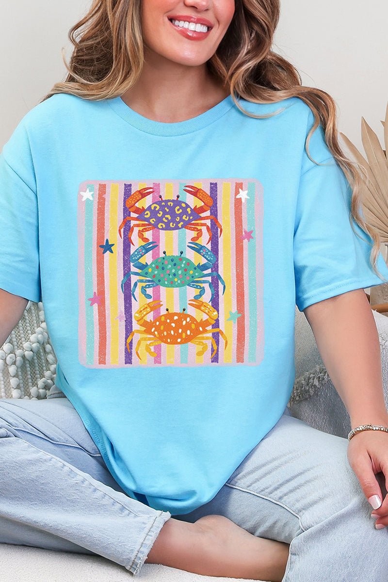 Hot Crab Summer Bright Leopard Short Sleeve Relaxed Fit T-Shirt - Wholesale Accessory Market