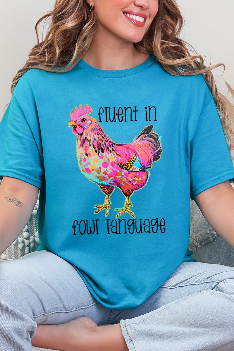 Fluent In Fowl Language Short Sleeve Relaxed Fit T-Shirt - Wholesale Accessory Market
