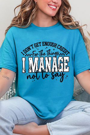 Manage Not To Say Short Sleeve Relaxed Fit T-Shirt - Wholesale Accessory Market