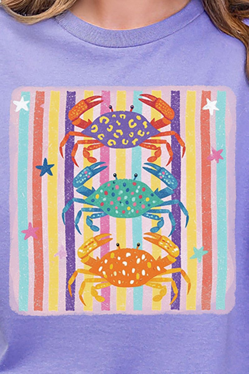 Hot Crab Summer Bright Leopard Short Sleeve Relaxed Fit T-Shirt - Wholesale Accessory Market