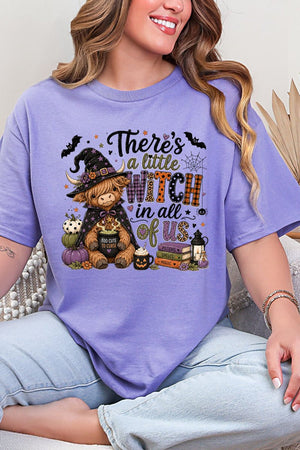 Little Witch Highland Cow Short Sleeve Relaxed Fit T-Shirt - Wholesale Accessory Market