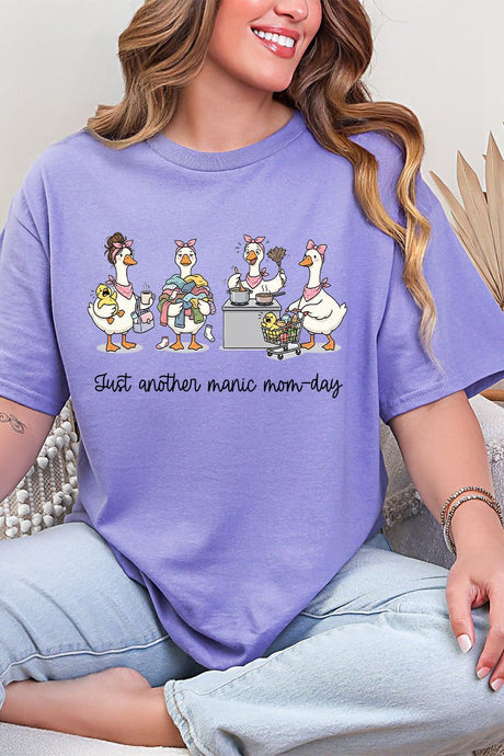 Manic Mom-day Geese Short Sleeve Relaxed Fit T-Shirt - Wholesale Accessory Market