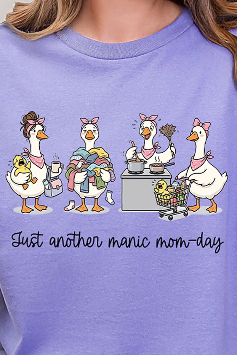 Manic Mom-day Geese Short Sleeve Relaxed Fit T-Shirt - Wholesale Accessory Market