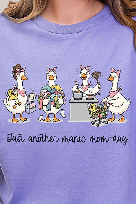 Manic Mom-day Geese Short Sleeve Relaxed Fit T-Shirt - Wholesale Accessory Market