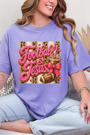 Pink Painted Football & Jesus Short Sleeve Relaxed Fit T-Shirt - Wholesale Accessory Market