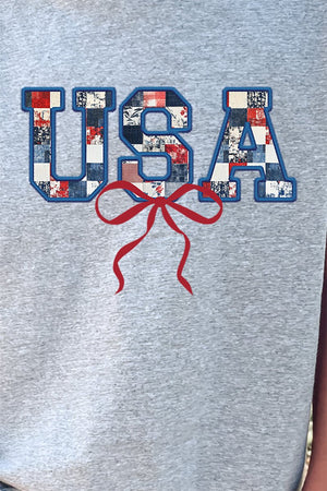 Youth Faux Patchwork USA Short Sleeve Relaxed Fit T-Shirt - Wholesale Accessory Market