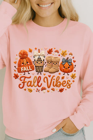 Faux Knit Cozy Fall Vibes Heavy Cotton Long Sleeve Adult T-Shirt - Wholesale Accessory Market