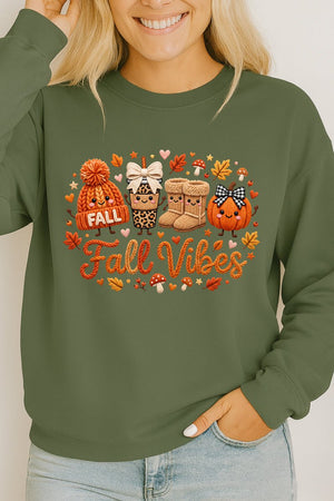 Faux Knit Cozy Fall Vibes Heavy Cotton Long Sleeve Adult T-Shirt - Wholesale Accessory Market