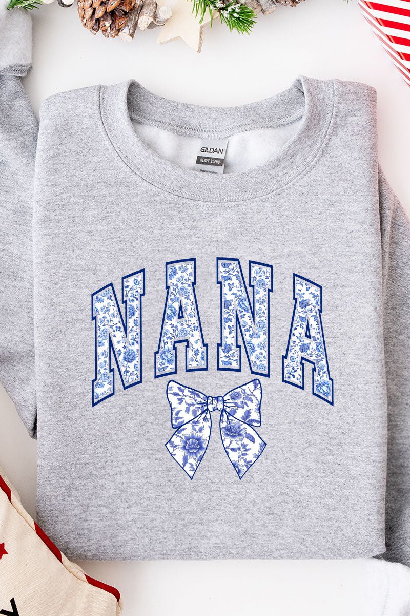 Arched Nana Blue Chinoiserie Unisex NuBlend Crew Sweatshirt - Wholesale Accessory Market
