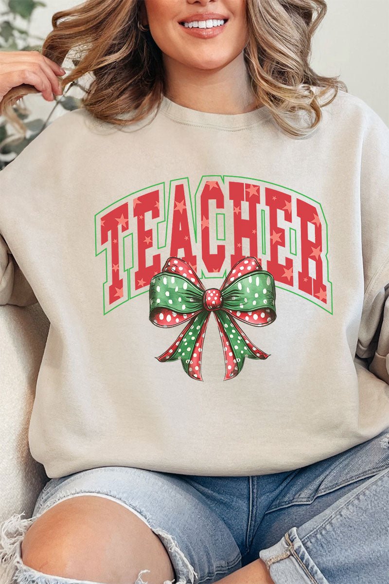 Arched Red And Green Teacher Unisex NuBlend Crew Sweatshirt - Wholesale Accessory Market