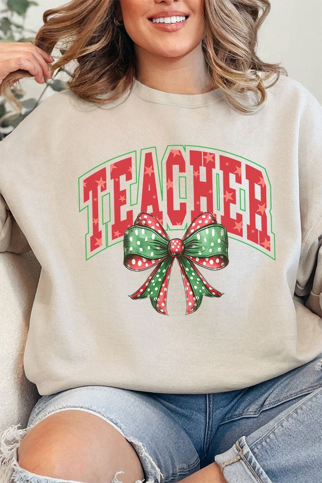 Arched Red And Green Teacher Unisex NuBlend Crew Sweatshirt - Wholesale Accessory Market