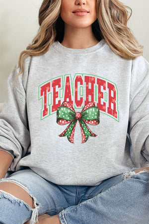 Arched Red And Green Teacher Unisex NuBlend Crew Sweatshirt - Wholesale Accessory Market