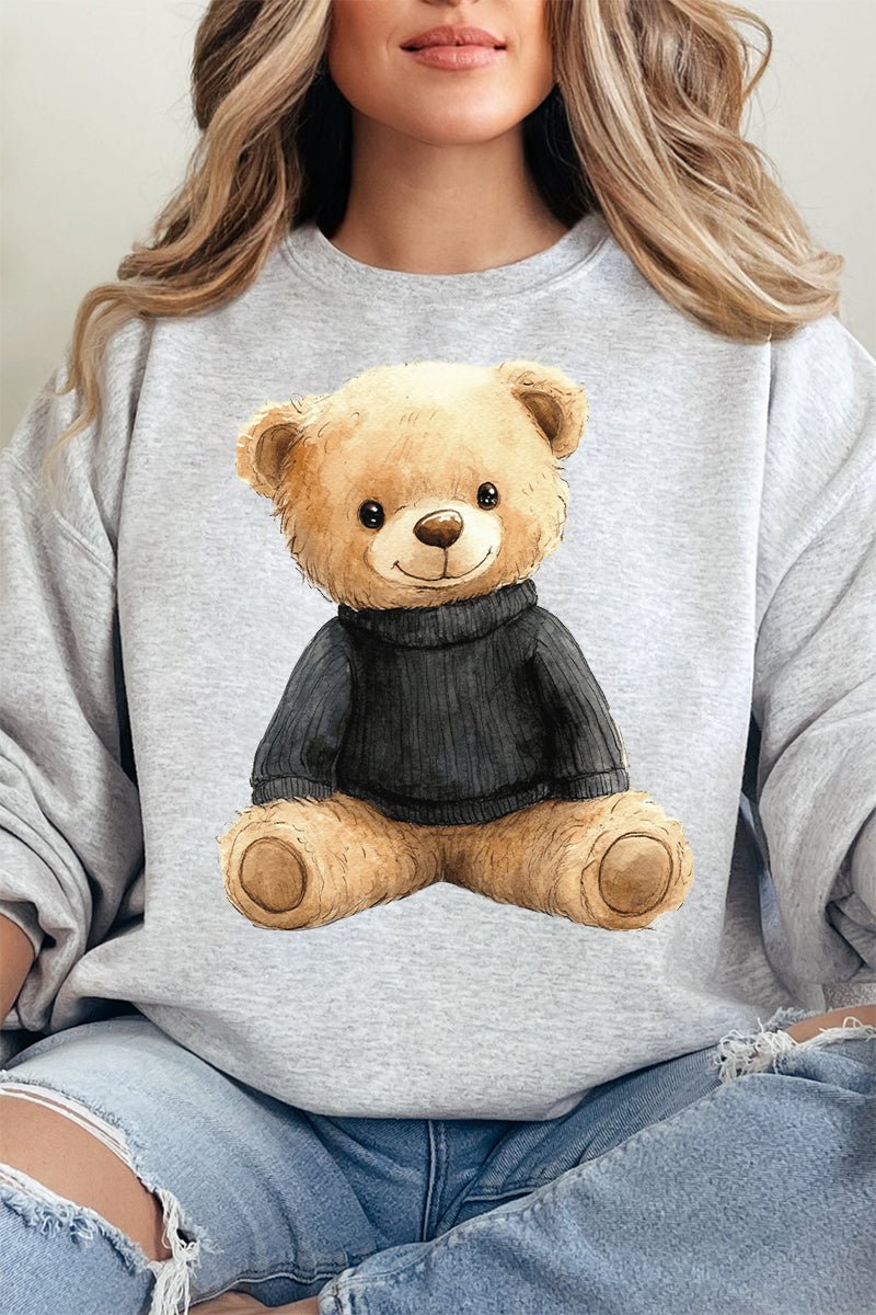 Black Vintage Teddy Bear Unisex NuBlend Crew Sweatshirt - Wholesale Accessory Market