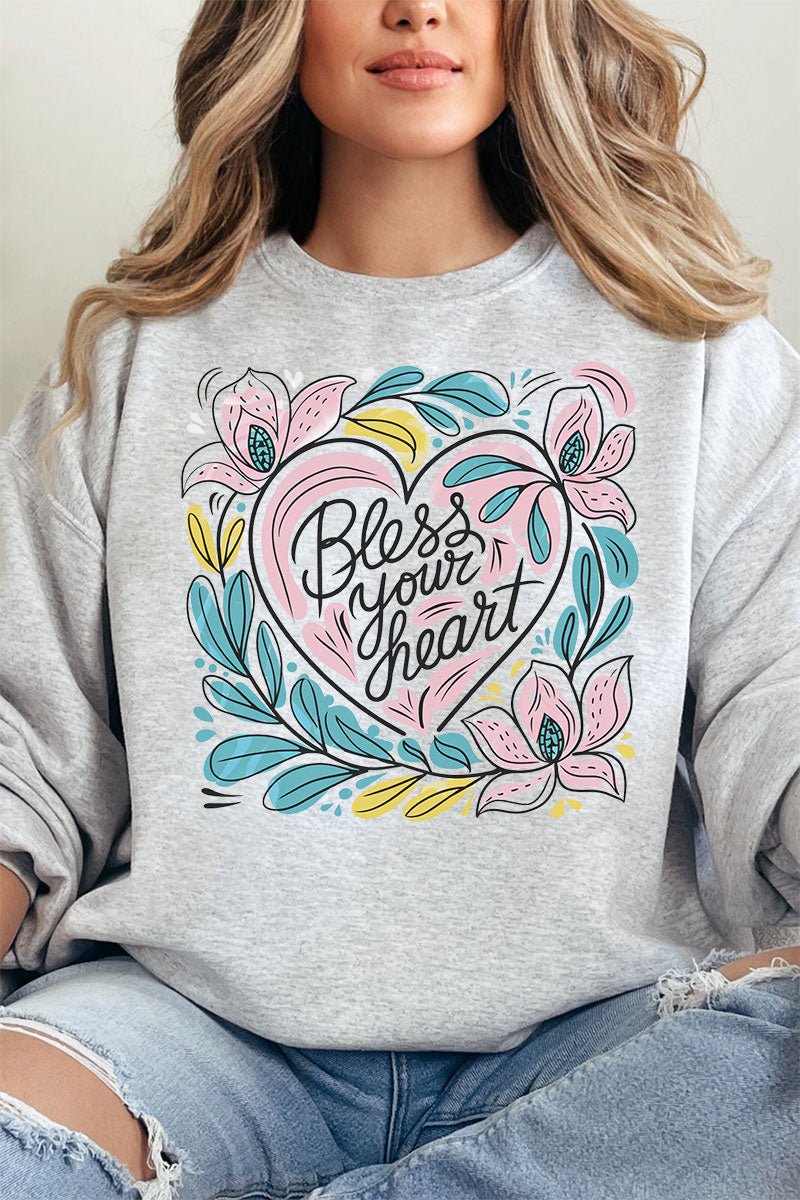 Blooming Bless Your Heart Unisex NuBlend Crew Sweatshirt - Wholesale Accessory Market
