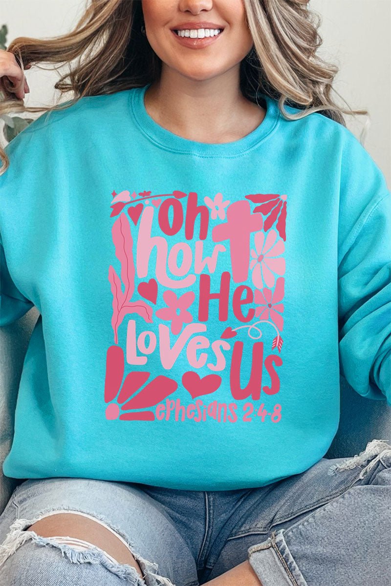 Boho Cross How He Loves Us Unisex NuBlend Crew Sweatshirt - Wholesale Accessory Market