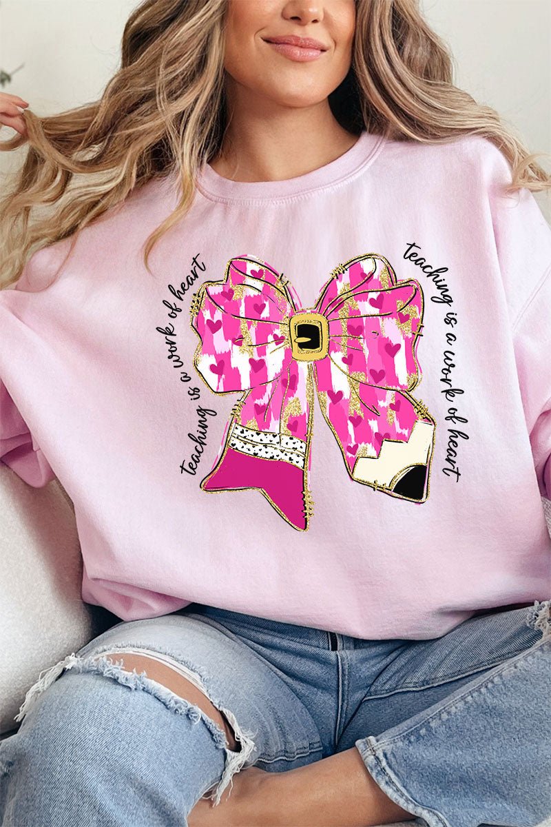 Brushed Teaching Is A Work Of Heart Unisex NuBlend Crew Sweatshirt - Wholesale Accessory Market