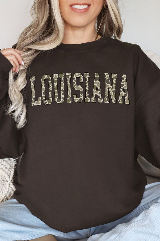 Camo Louisiana Unisex NuBlend Crew Sweatshirt - Wholesale Accessory Market