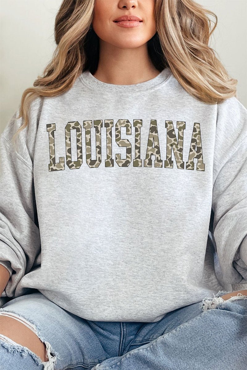 Camo Louisiana Unisex NuBlend Crew Sweatshirt - Wholesale Accessory Market