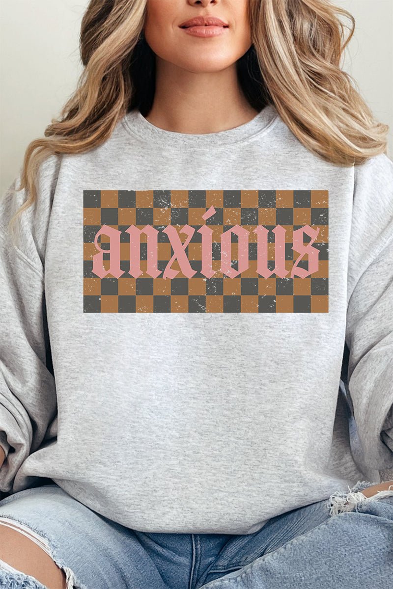 Checkered Anxious Unisex NuBlend Crew Sweatshirt - Wholesale Accessory Market