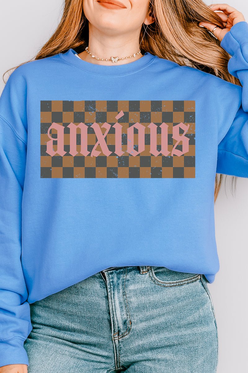 Checkered Anxious Unisex NuBlend Crew Sweatshirt - Wholesale Accessory Market