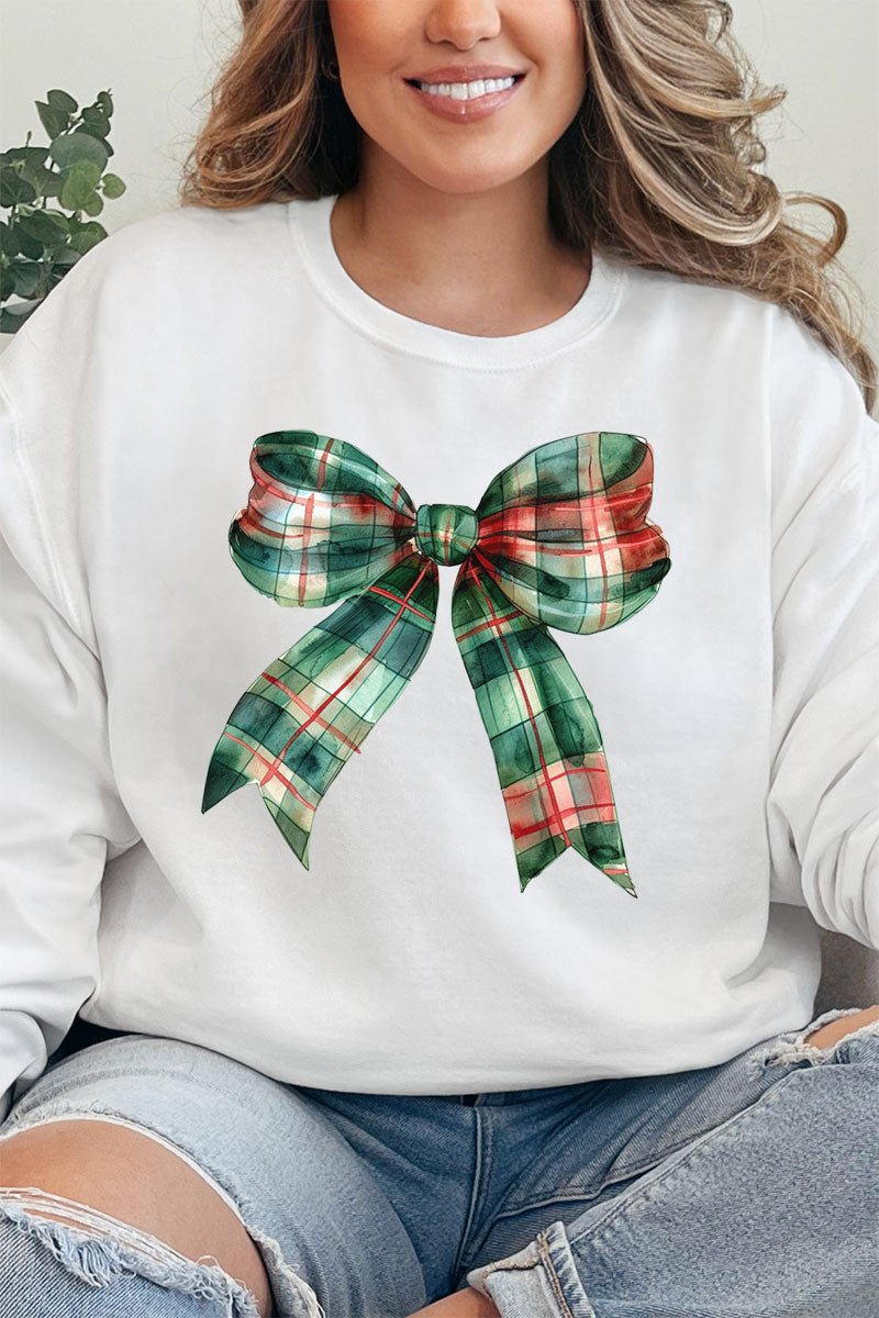 Christmas Plaid Coquette Bow Unisex NuBlend Crew Sweatshirt - Wholesale Accessory Market