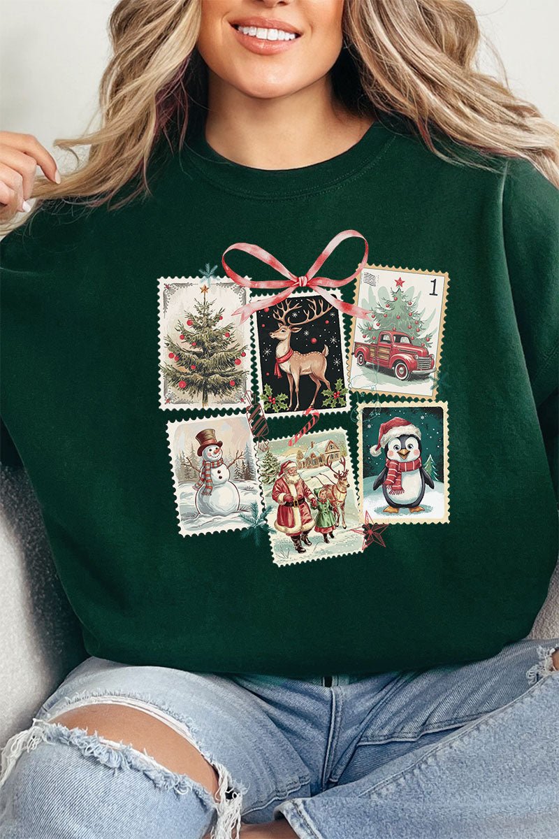 Christmas Vintage Stamps Unisex NuBlend Crew Sweatshirt - Wholesale Accessory Market