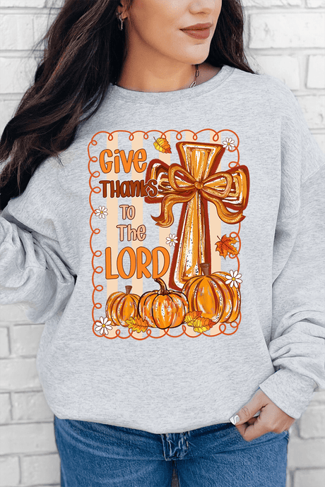 Coquette Cross Give Thanks Unisex NuBlend Crew Sweatshirt - Wholesale Accessory Market