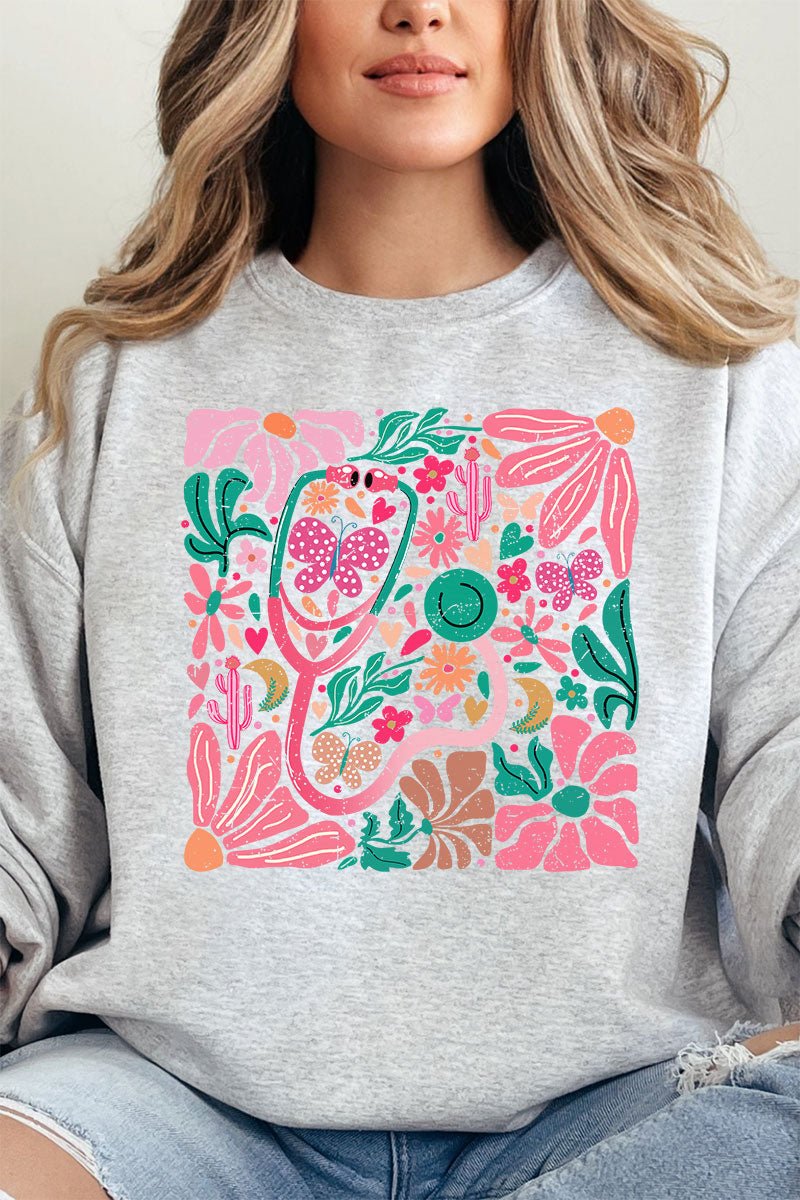 Doodle Boho Nurse Unisex NuBlend Crew Sweatshirt - Wholesale Accessory Market