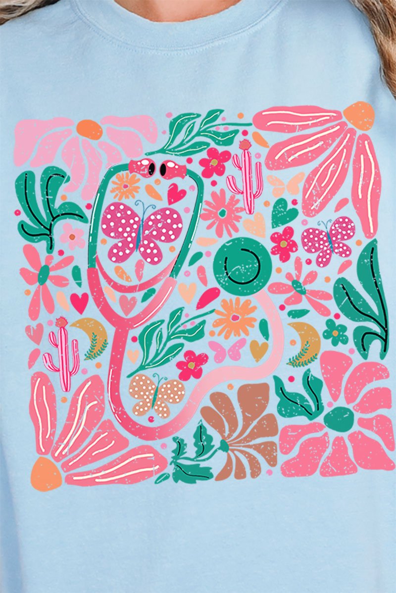 Doodle Boho Nurse Unisex NuBlend Crew Sweatshirt - Wholesale Accessory Market