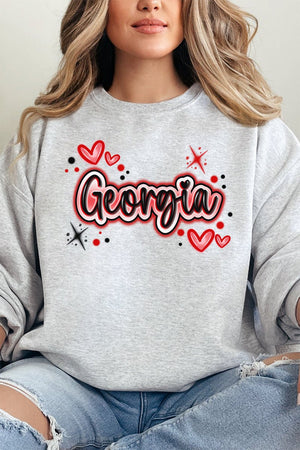 Faux Airbrush Georgia Unisex NuBlend Crew Sweatshirt - Wholesale Accessory Market