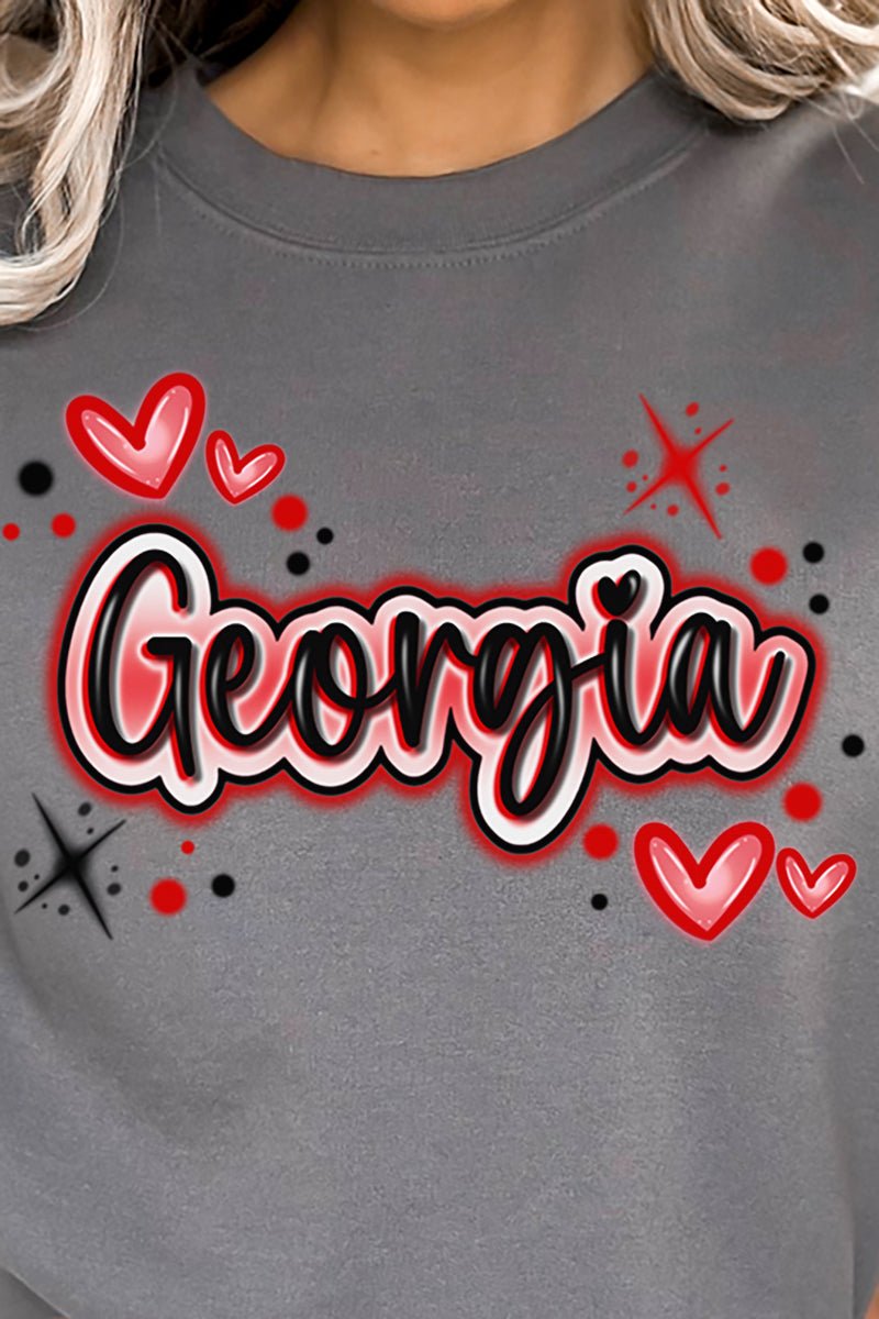 Faux Airbrush Georgia Unisex NuBlend Crew Sweatshirt - Wholesale Accessory Market