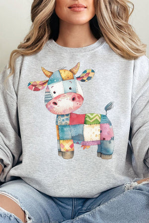 Faux Patchwork Cow Unisex NuBlend Crew Sweatshirt - Wholesale Accessory Market