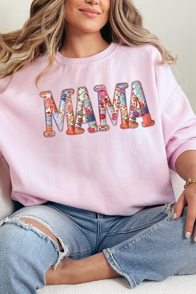 Faux Patchwork Mama Unisex NuBlend Crew Sweatshirt | Wholesale