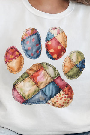 Faux Patchwork Paw Unisex NuBlend Crew Sweatshirt - Wholesale Accessory Market