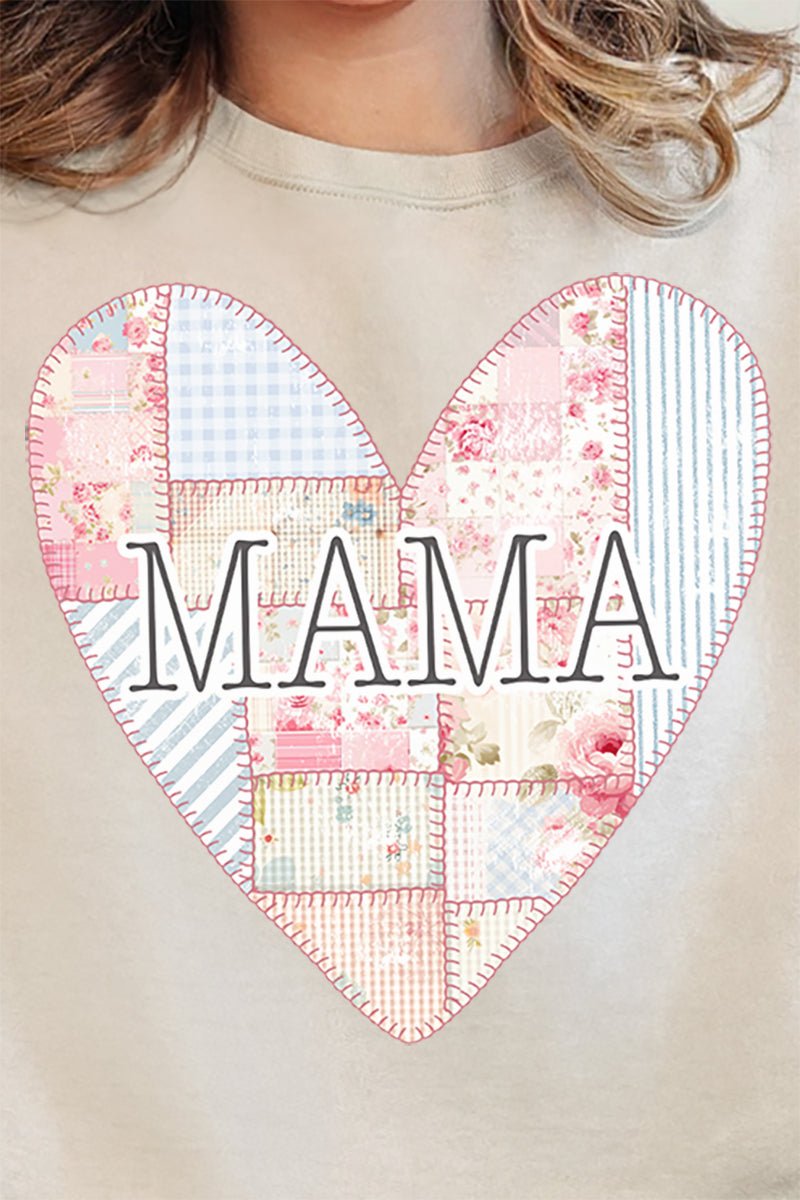 Faux Patchwork Quilt Mama Heart Unisex NuBlend Crew Sweatshirt - Wholesale Accessory Market