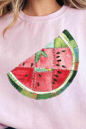 Faux Patchwork Watermelon Unisex NuBlend Crew Sweatshirt - Wholesale Accessory Market