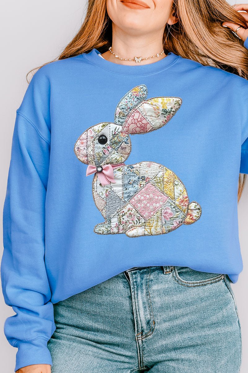 Faux Quilted Bunny Unisex NuBlend Crew Sweatshirt - Wholesale Accessory Market