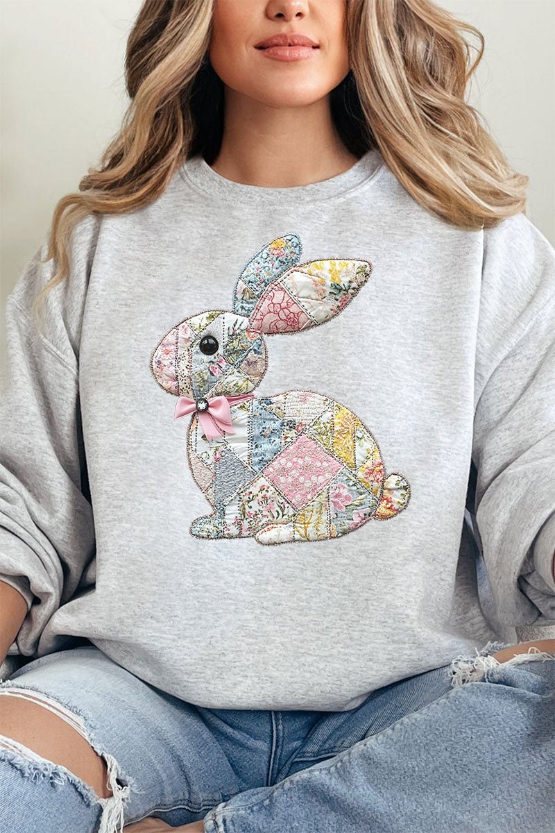 Faux Quilted Bunny Unisex NuBlend Crew Sweatshirt - Wholesale Accessory Market