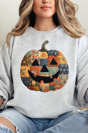 Faux Quilted Pumpkin Unisex NuBlend Crew Sweatshirt - Wholesale Accessory Market