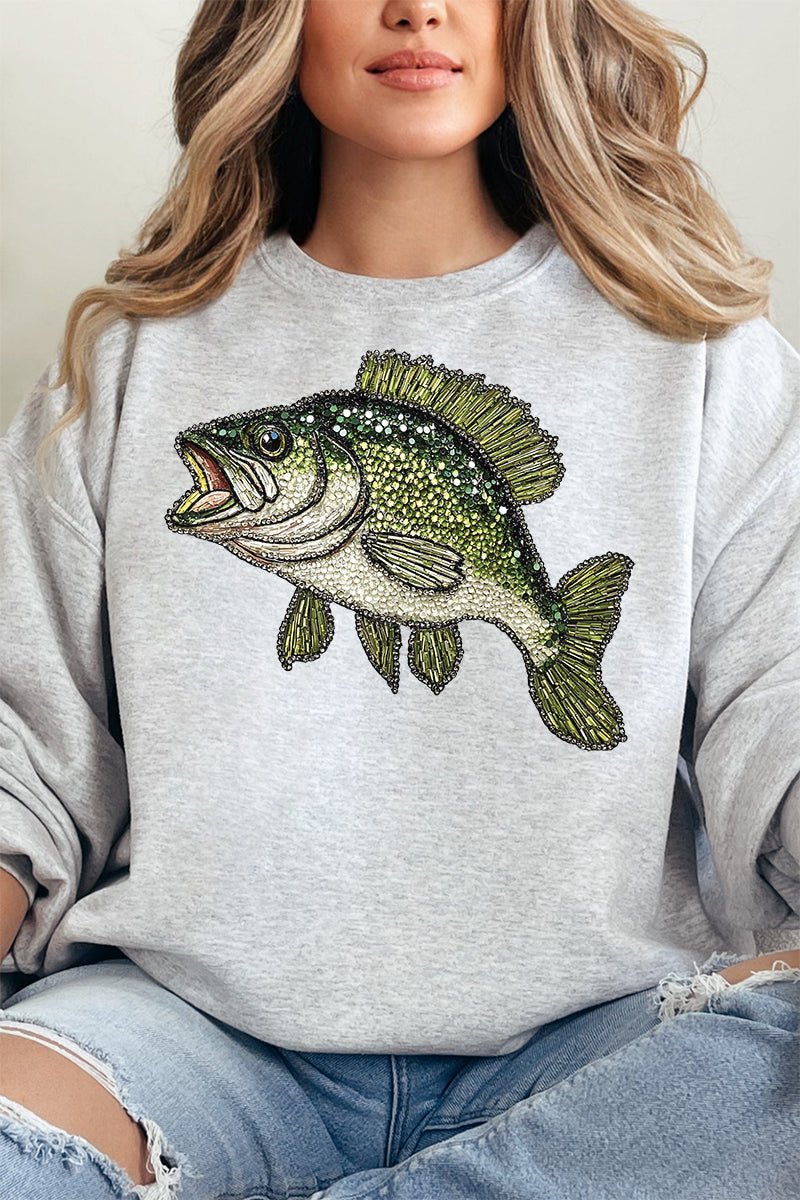Faux Rhinestone Bass Unisex NuBlend Crew Sweatshirt - Wholesale Accessory Market