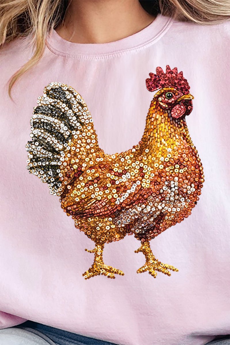 Faux Rhinestone Chicken Unisex NuBlend Crew Sweatshirt - Wholesale Accessory Market