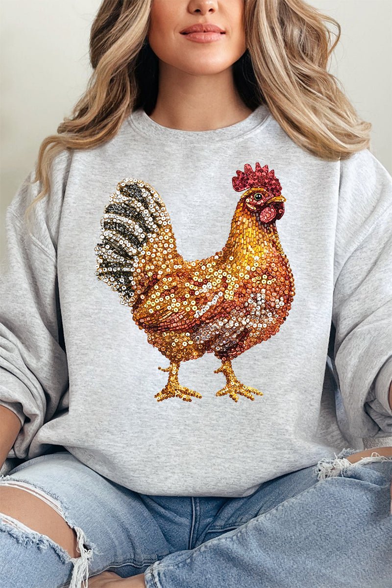 Faux Rhinestone Chicken Unisex NuBlend Crew Sweatshirt - Wholesale Accessory Market