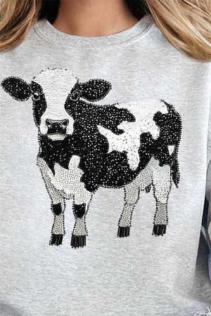 Faux Rhinestone Cow Unisex NuBlend Crew Sweatshirt - Wholesale Accessory Market
