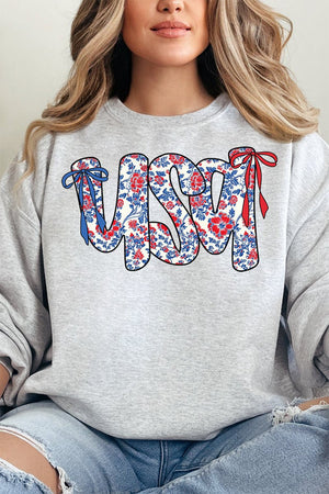 Floral USA Unisex NuBlend Crew Sweatshirt - Wholesale Accessory Market
